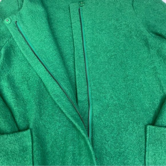 Max Studio Kelly green zipped long mid length overcoat L - Picture 5 of 10